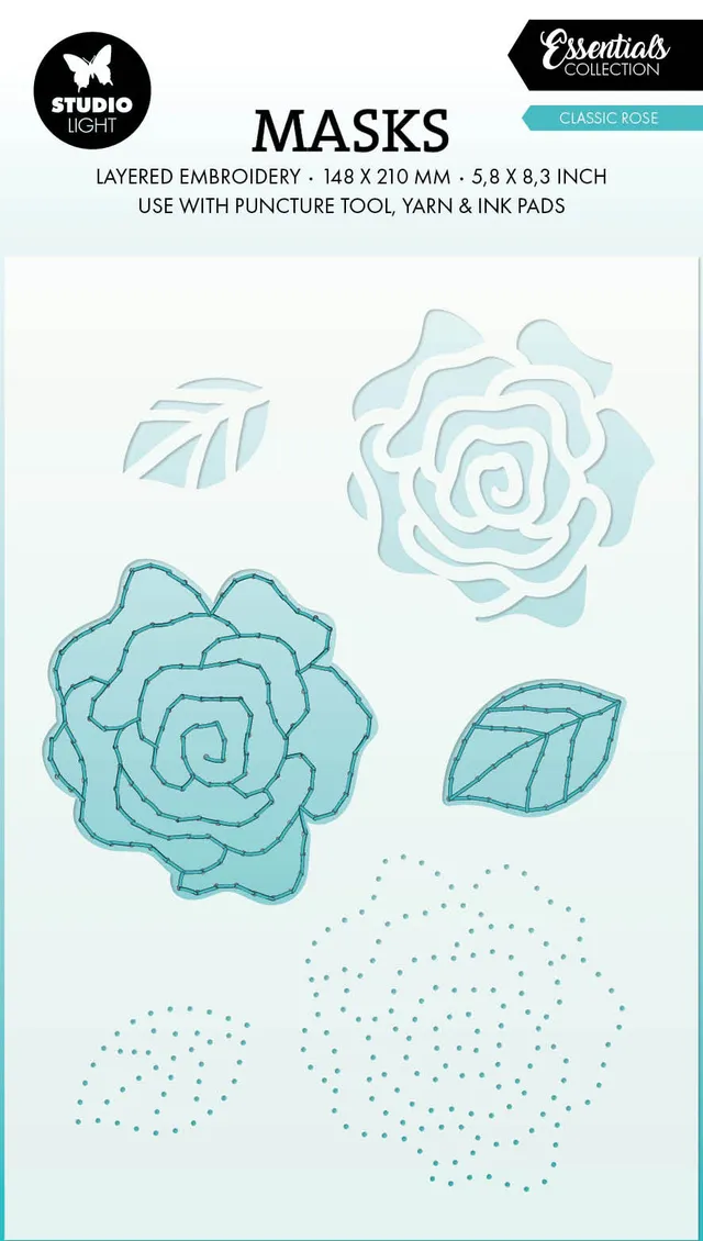 Studio Light Essentials Classic rose sjablong broderi A5