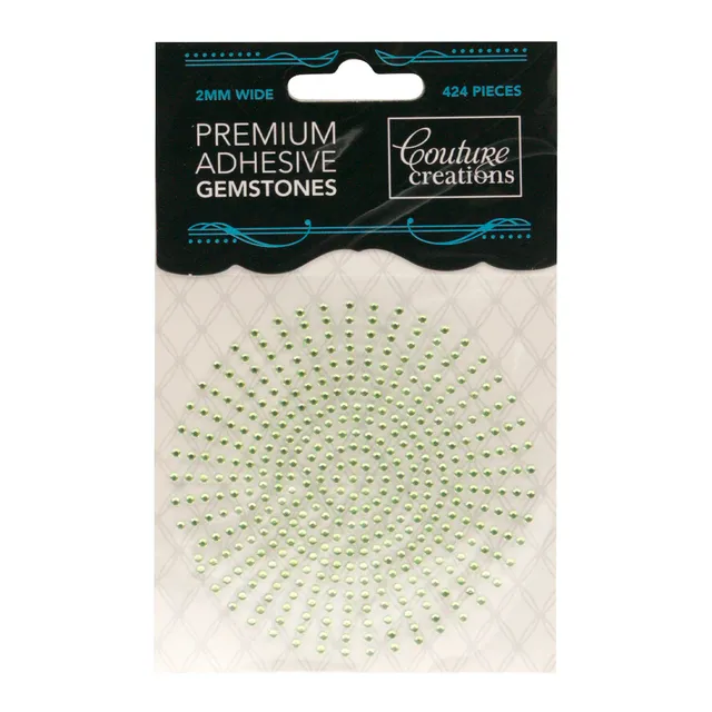 Couture Creations Celadon Green selvklebende gems 2 mm 424 stk