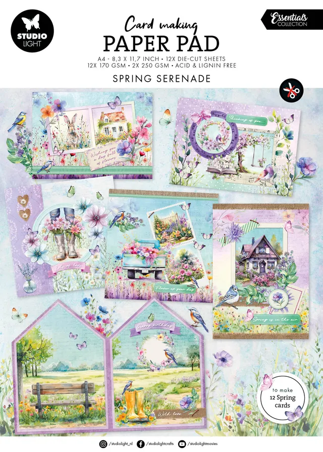 Studio Light Essentials papirblokk Spring serenade A4