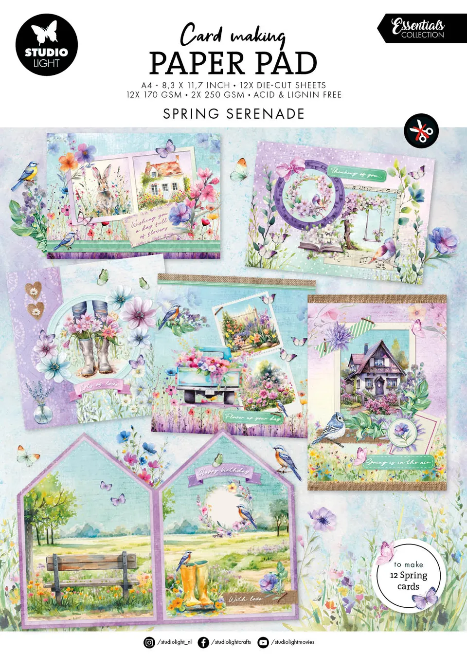 Studio Light Essentials papirblokk Spring serenade A4