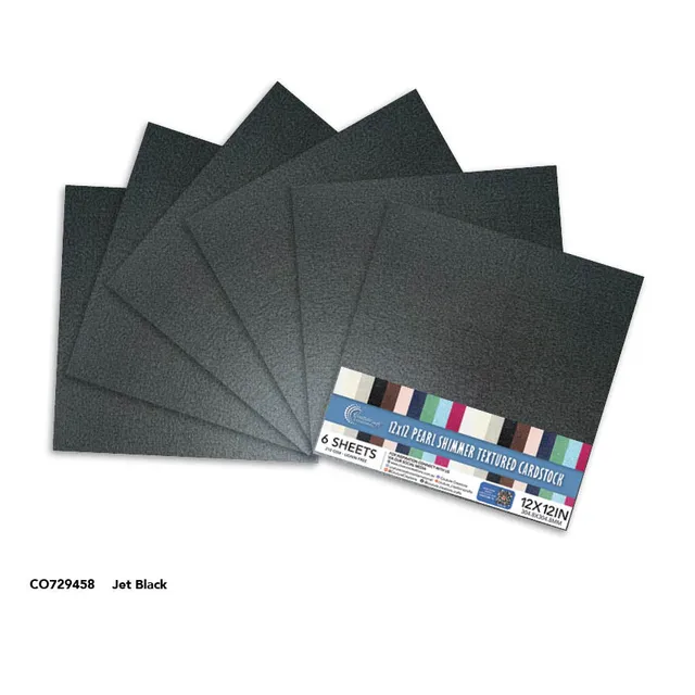 Couture Creations Pearl Shimmer Jet Black kartong 12x12 6 ark