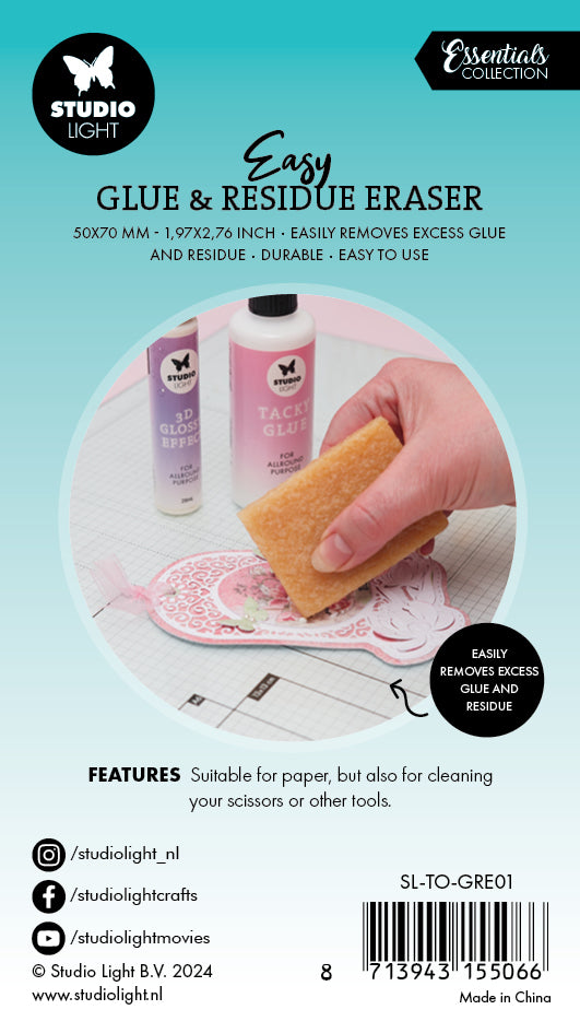 Studio Light Essentials Glue Residue viskelær 50x70 mm