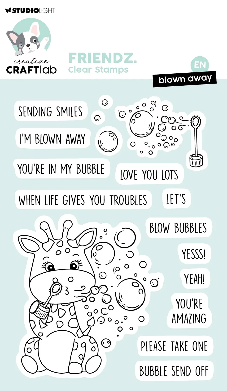 Studio Light Friendz Blown Away clear stempel