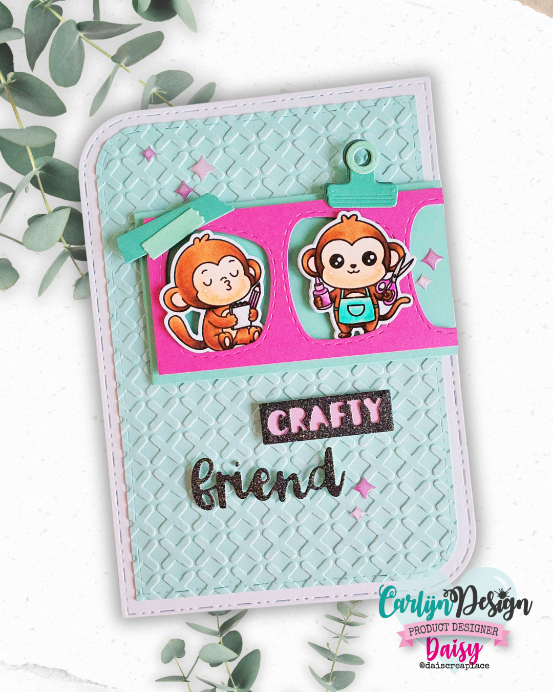 CarlijnDesign Creatieve Aapjes CDST-0166 stempelsett A6