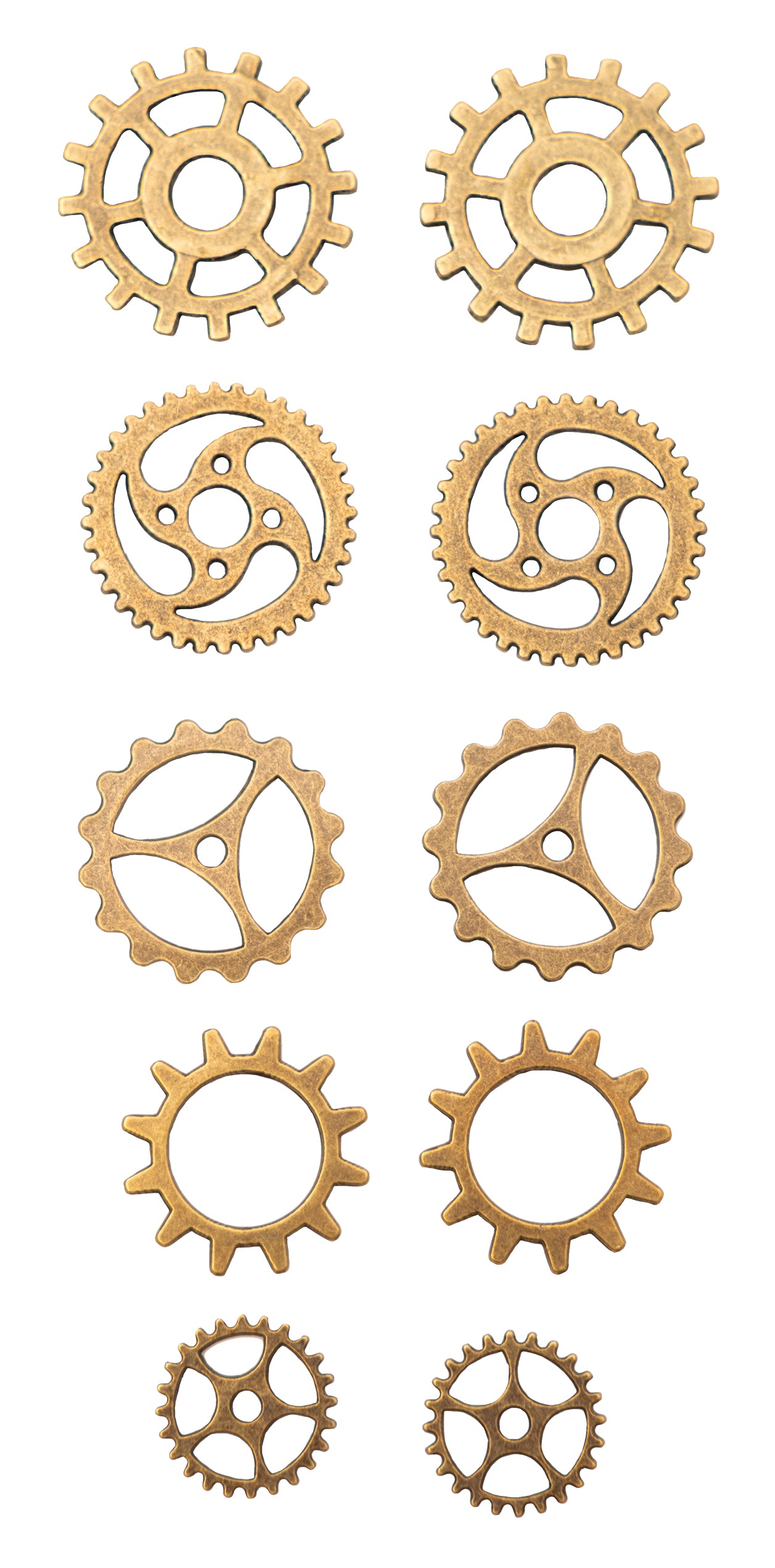 Studio Light Essentials Gears metallcharms 10 stk tannhjul