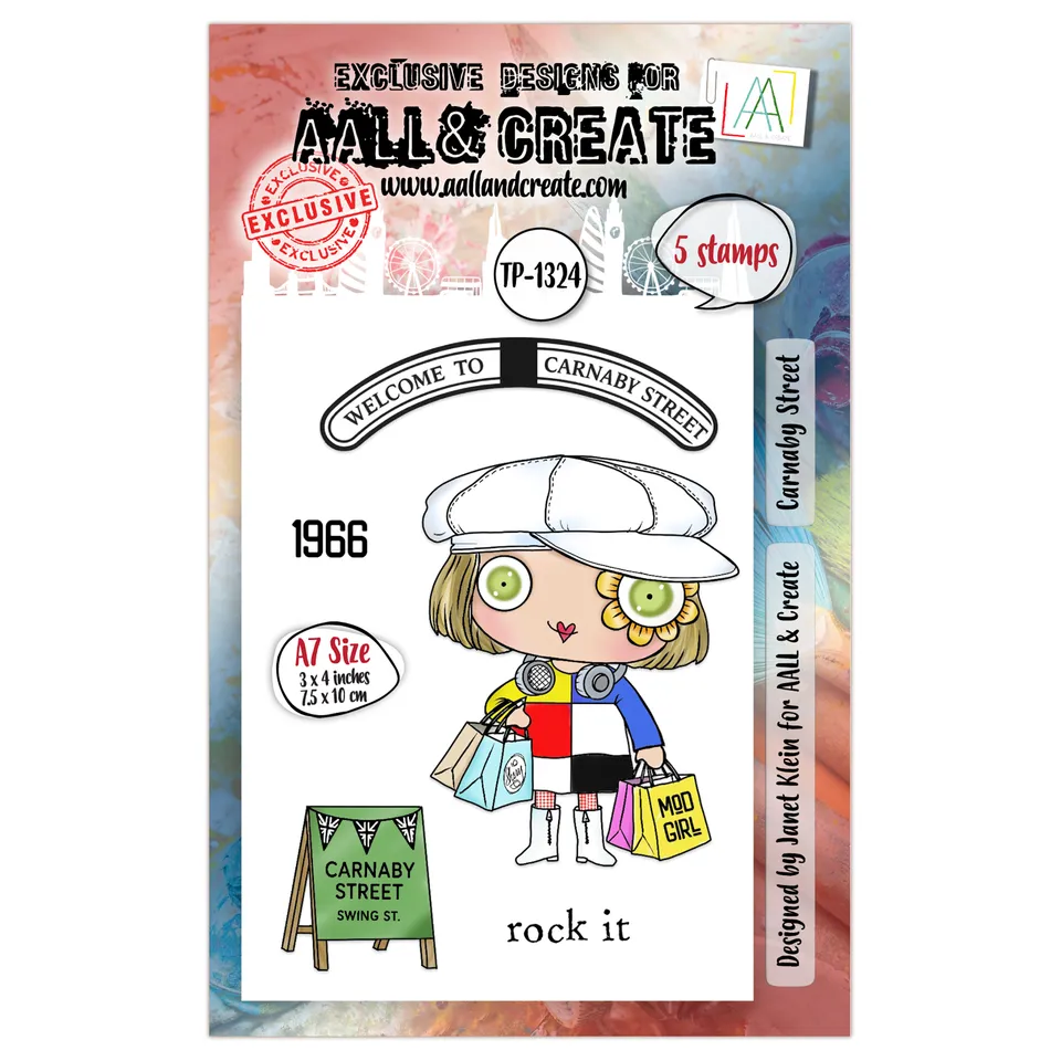 AALL & Create TP-1324 Carnaby Street stempelsett A7 retro