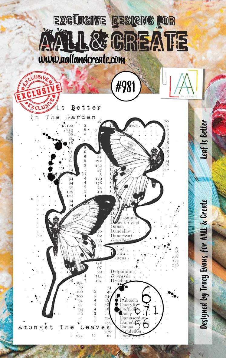 Aall and Create 981 Leaf Is Better klarstempel A7 blad