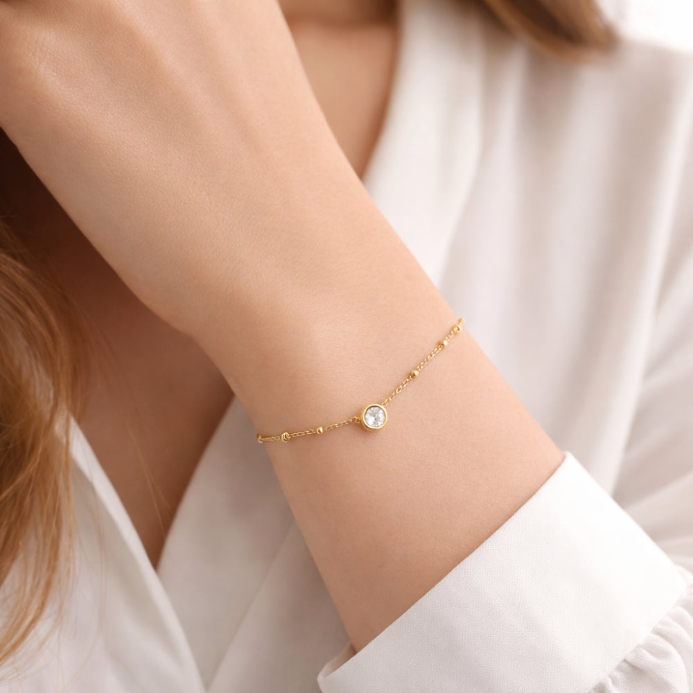 K&Co Belle armbånd gull rustfritt stål zirkonia