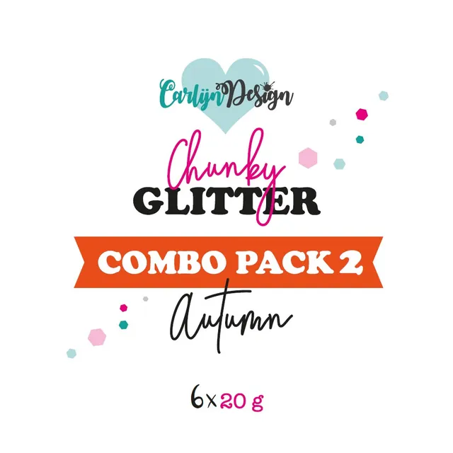 CarlijnDesign Chunky glitter COMBO PACK 2 Autumn glittermix 6x20g