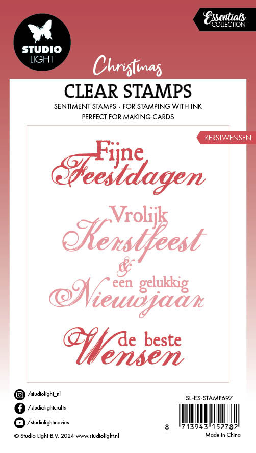 Studio Light Essentials Kerstwensen clear stempel nederlandsk jul