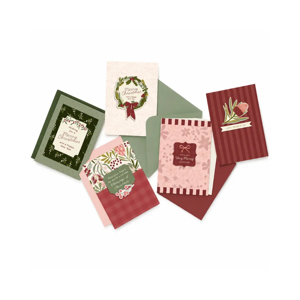 KaiserCraft Christmas Berry Flora kortsett 20 julekort