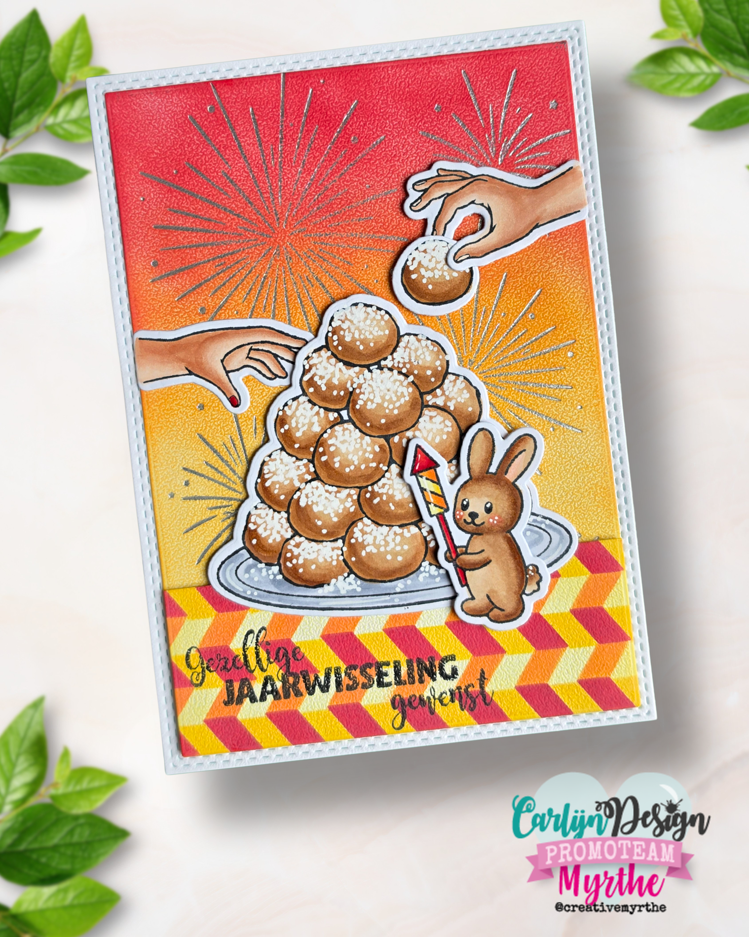 CarlijnDesign Oliebollen CDST-0189 stempel A6 nyttår