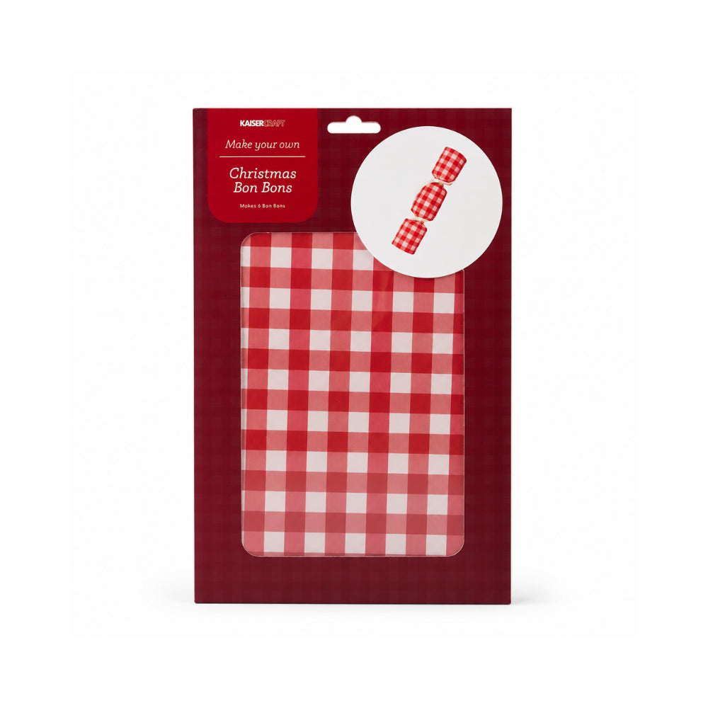 KaiserCraft bordbomber Gingham Cherry 6-pakning lag selv