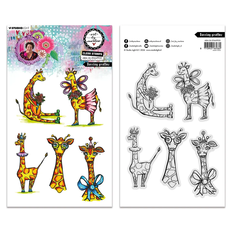Aall and Create Art by Marlene Dazzling Giraffes clear stamps 5 stk