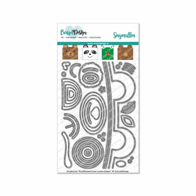 CarlijnDesign Knuffelkaart CDSN-0069 dies bjørn panda frosk