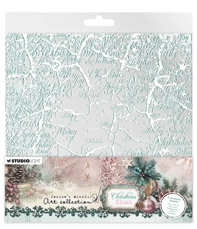 Jenine Mindful Art acetate 6 ark hvit vintage mint