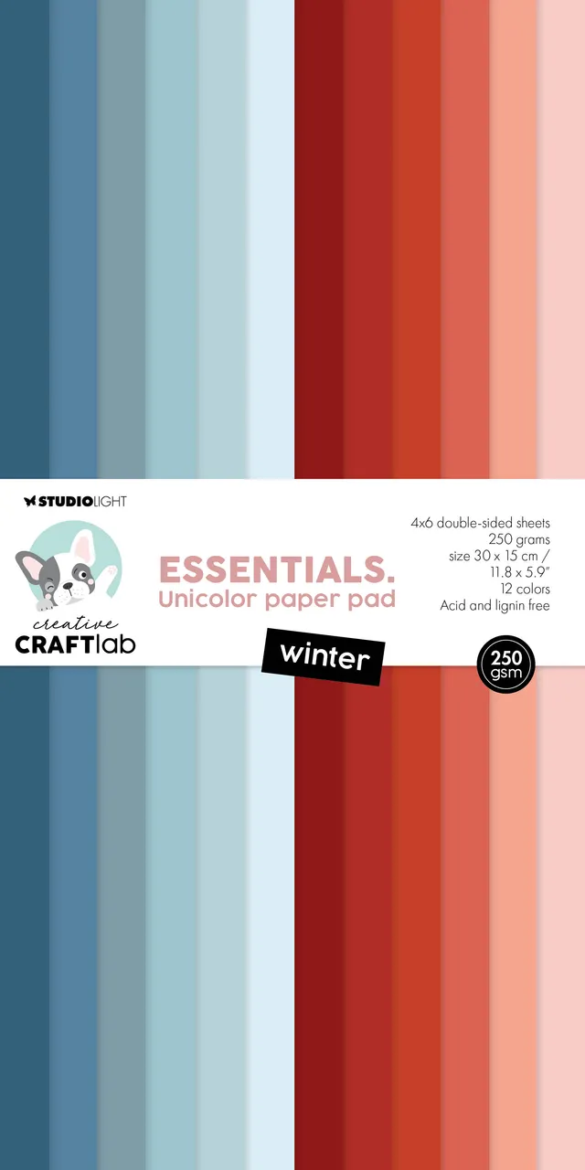 Creative Craftlab Essentials Winter unicolor papirblokk