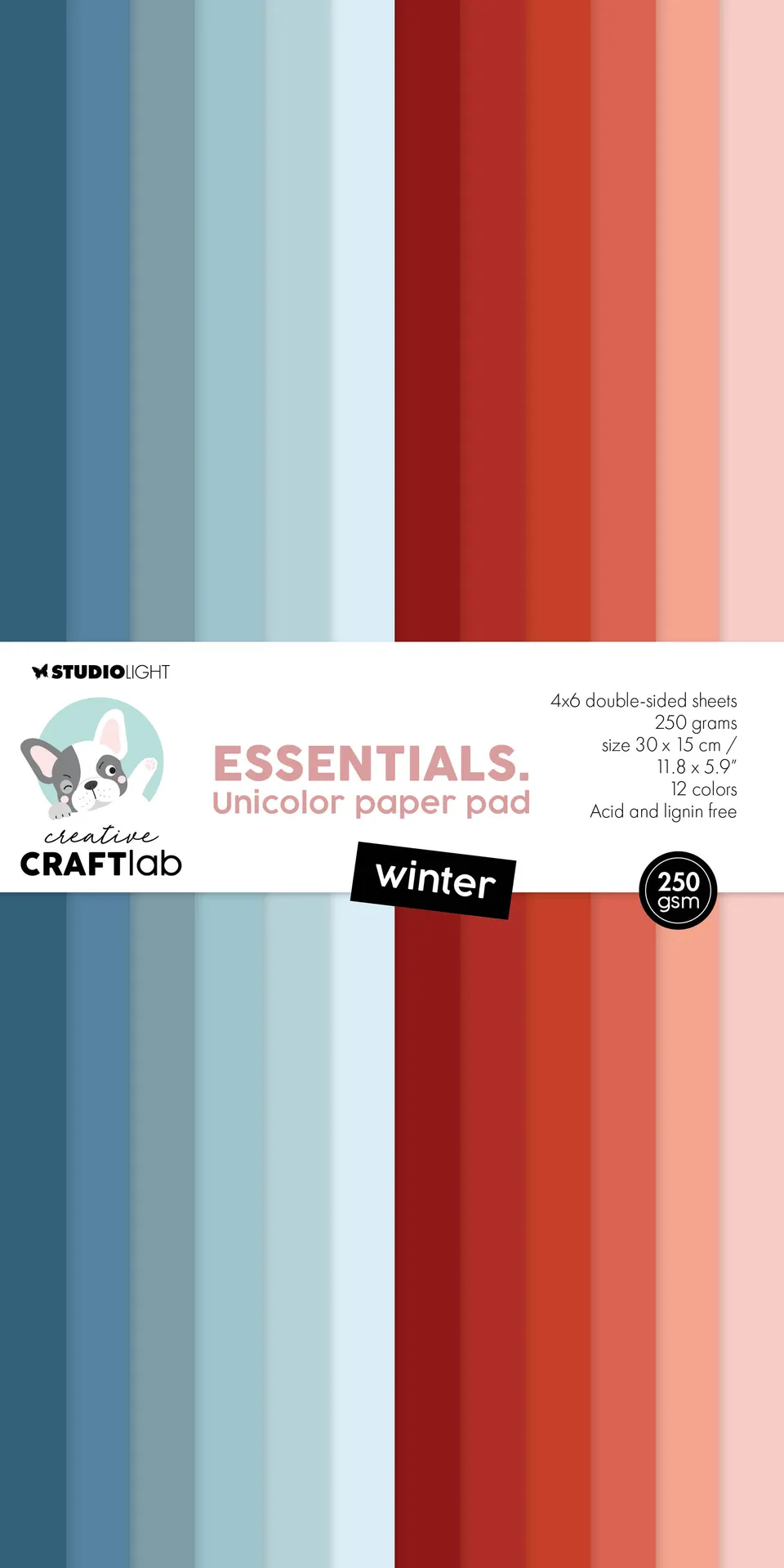 Creative Craftlab Essentials Winter unicolor papirblokk