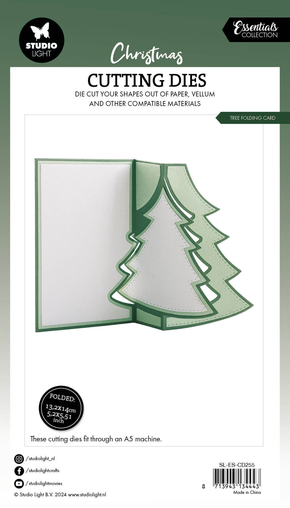 Studio Light Essentials Tree Folding Card dies 200x140 mm