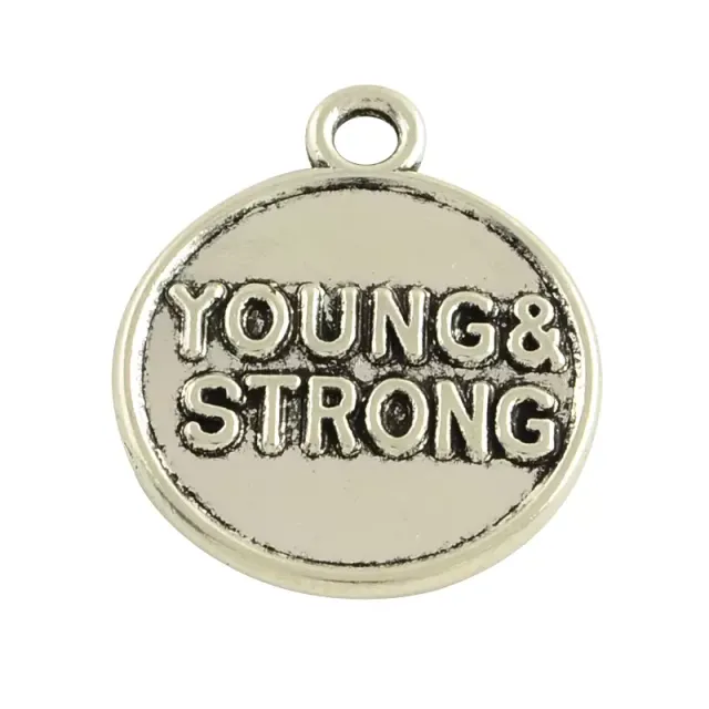 Korthobby Young & Strong stempel tekstmotiv