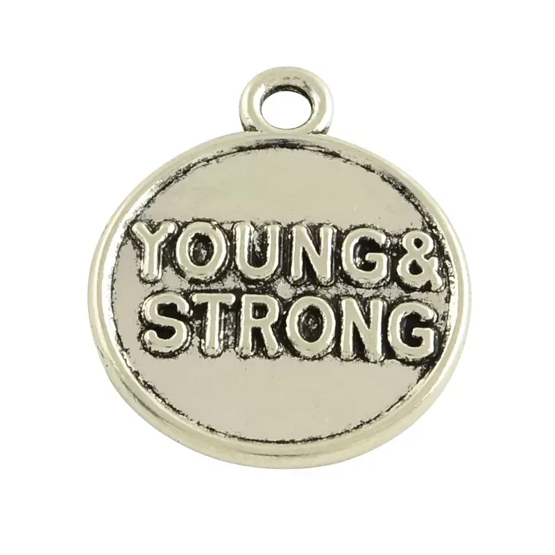 Korthobby Young & Strong stempel tekstmotiv
