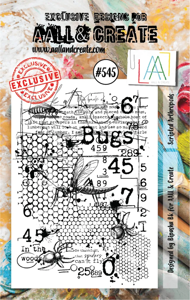 Aall and Create 545 stempelsett A7 scripted arthropods