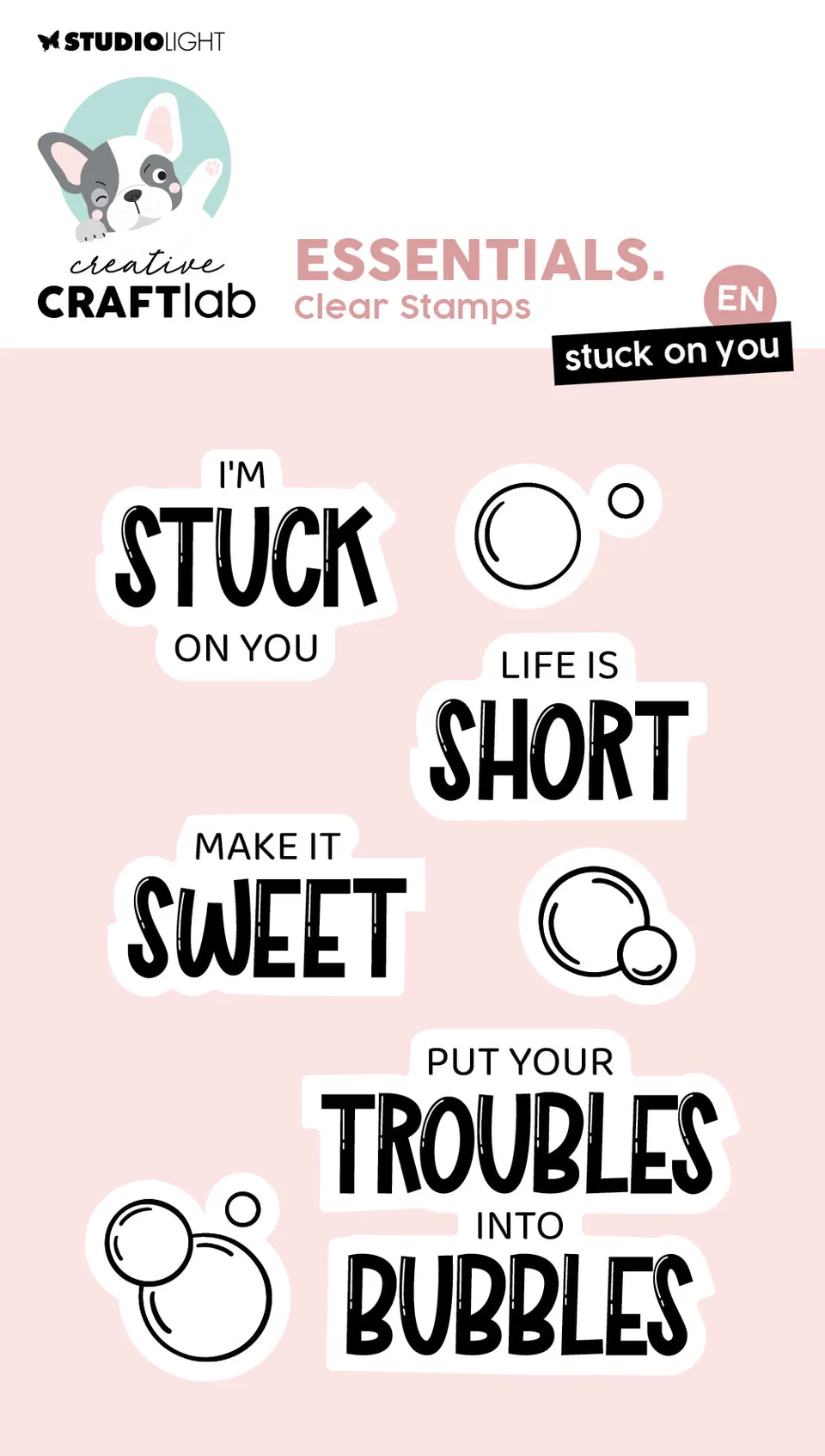 Studio Light Creative Craftlab Stuck On You stempel med tekst
