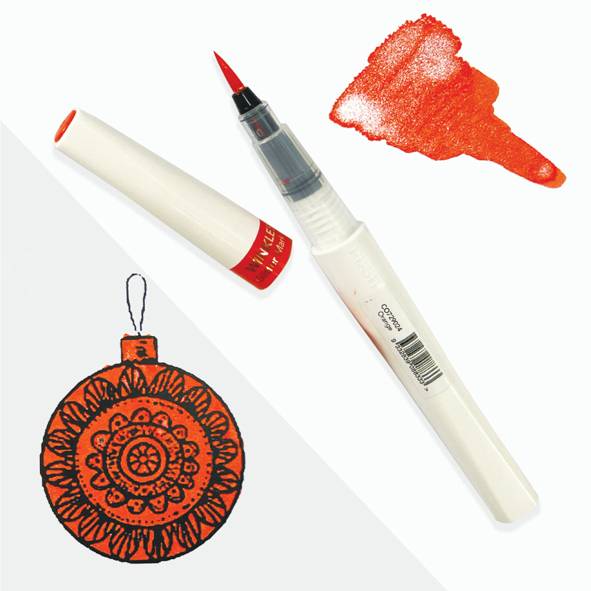 Couture Creations Winkles glittertusj oransje brush