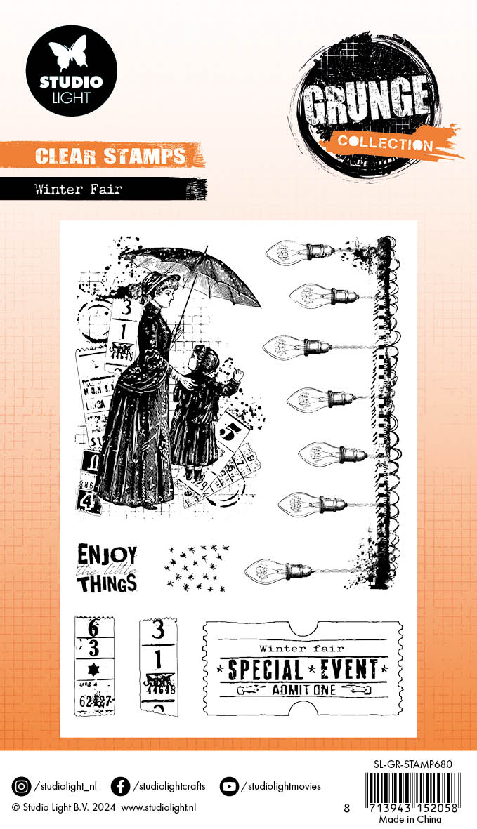Studio Light Grunge Winter Fair clearstamp jul vinter