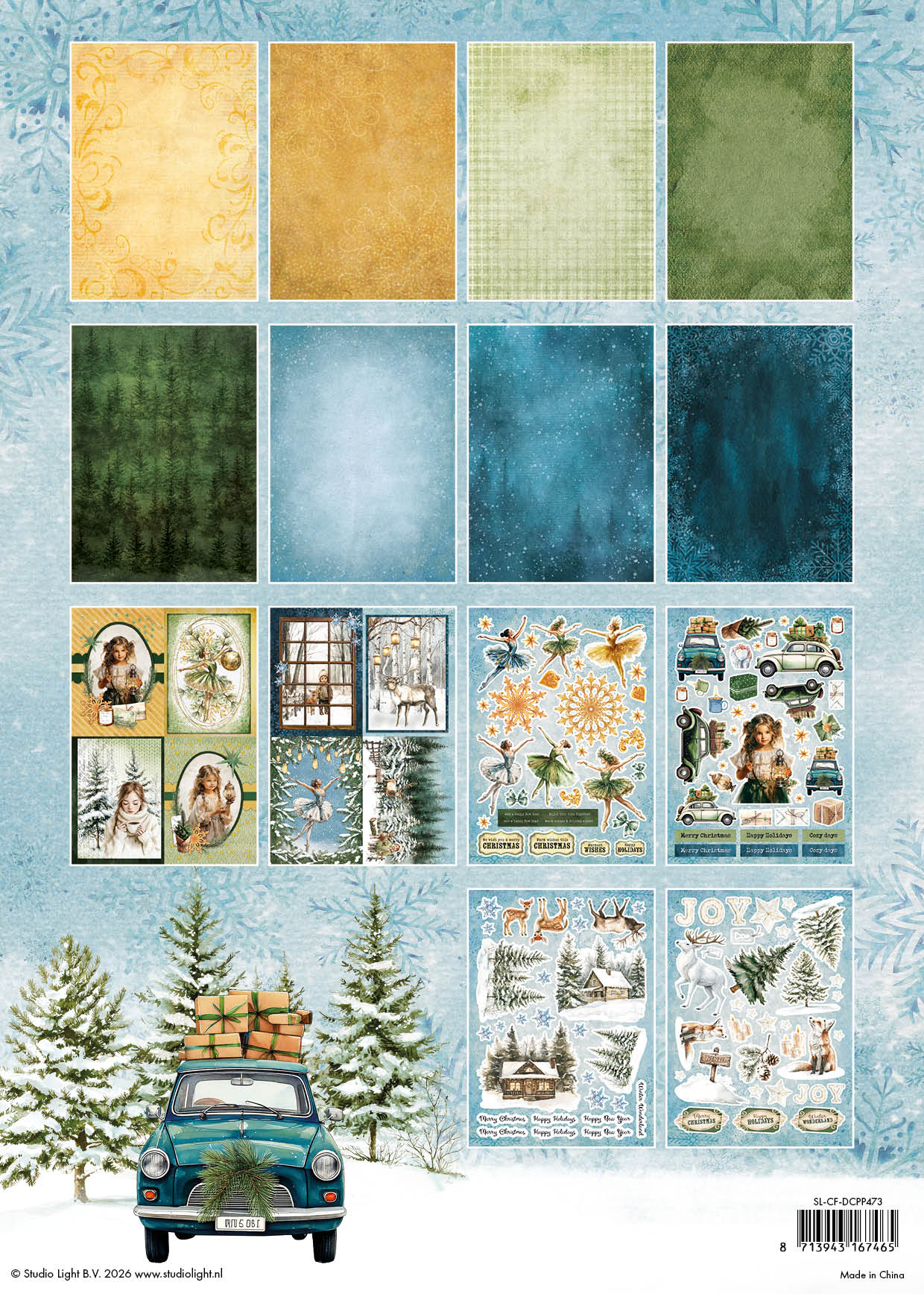 Studio Light Christmas Forest dieskutt papirblokk 28 ark jul