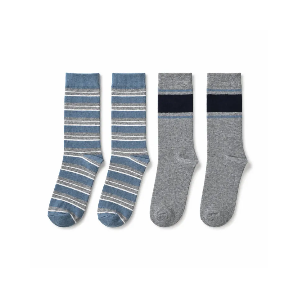K&Co. 2-pk ullsokker herre stripe one size