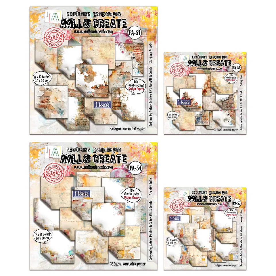 AALL & Create Peeling Tales designpapir 4-pakning