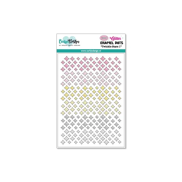 CarlijnDesign Twinkle Stars 1 CDED-0015 enamel dots glitter 6 farger