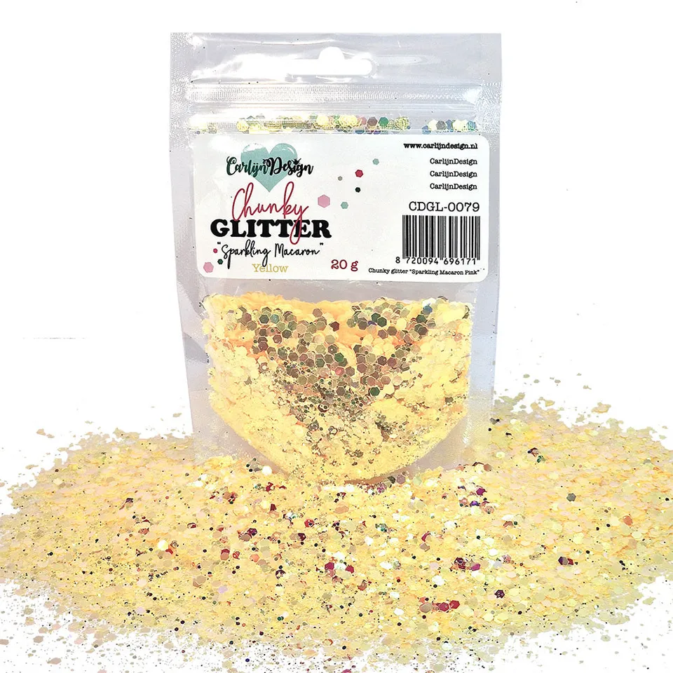CarlijnDesign Chunky Glitter CDGL-0079 glitter 20g pastellgul