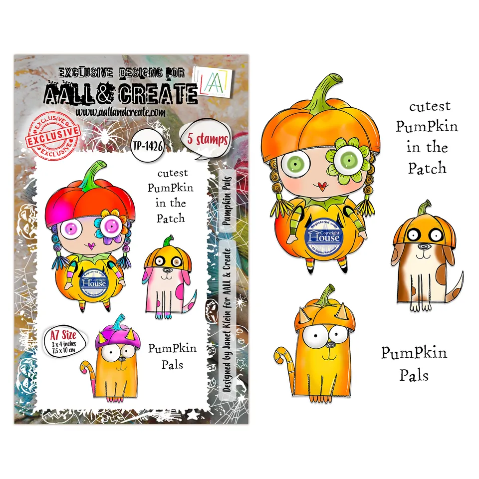 Aall and Create TP-1426 Pumpkin Pals stempelsett A7 halloween
