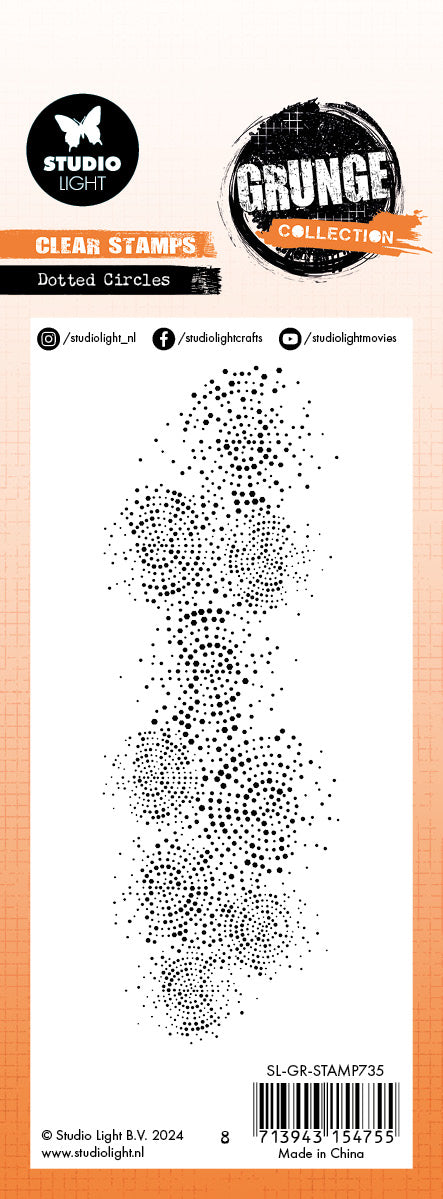 Studio Light Grunge Collection Dotted Circles klarstempel prikker