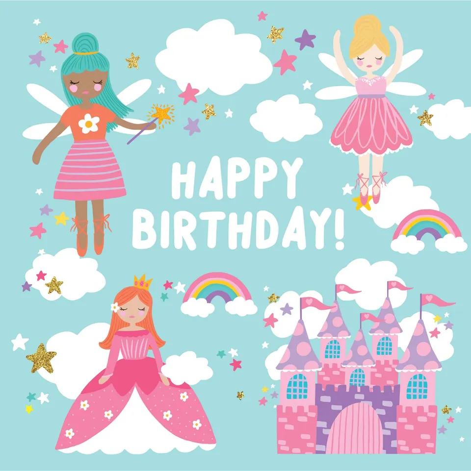 KaiserCraft Enchanted Birthday gratulasjonskort med konvolutt