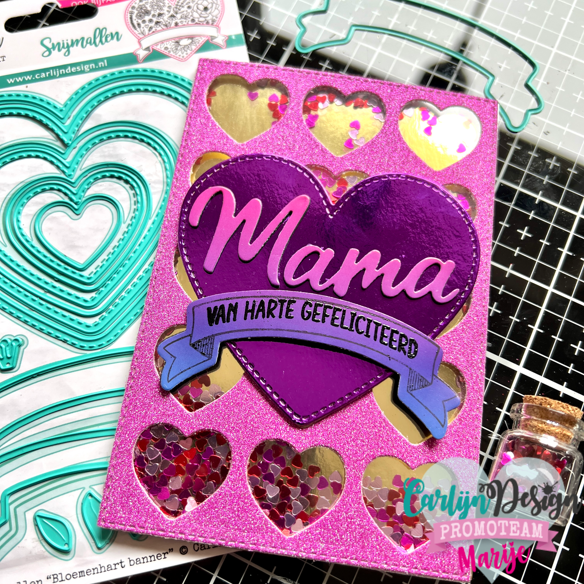 CarlijnDesign Bloemenhart banner CDSN-0219 dies hjerter