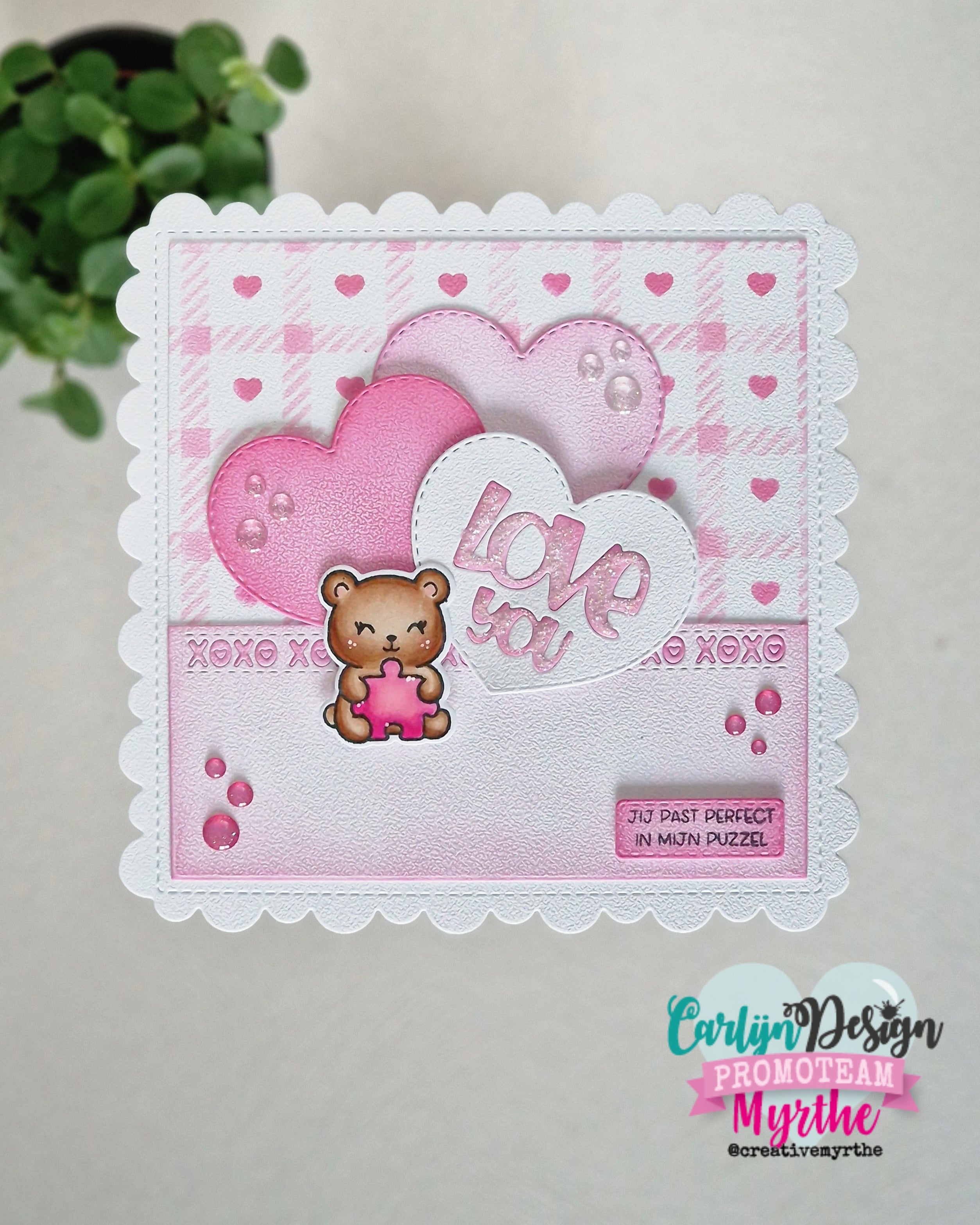 CarlijnDesign Love Plaid CDJD-0068 sjablong 15x15 cm 3-pakn