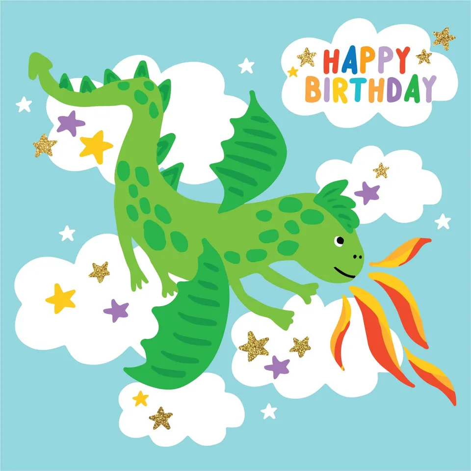 KaiserCraft Enchanted gratulasjonskort Fire Dragon 13x18