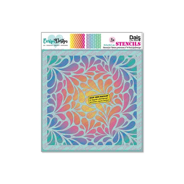 CarlijnDesign CDSC-0051 Retro mønster 2 sjablong 3 stk