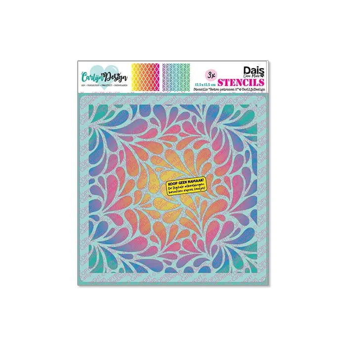 CarlijnDesign CDSC-0051 Retro mønster 2 sjablong 3 stk