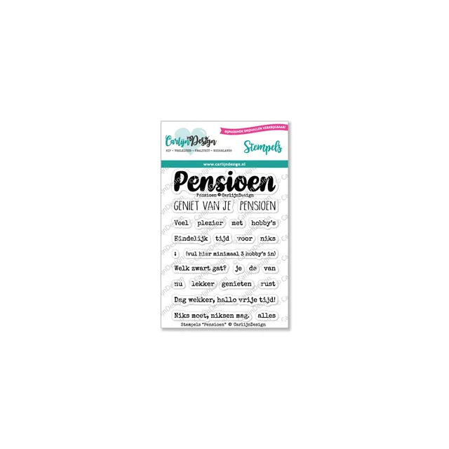 CarlijnDesign Pensioen CDST-0071 stempel pensjonist tekster