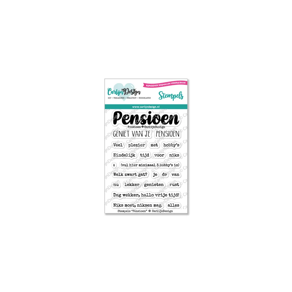 CarlijnDesign Pensioen CDST-0071 stempel pensjonist tekster