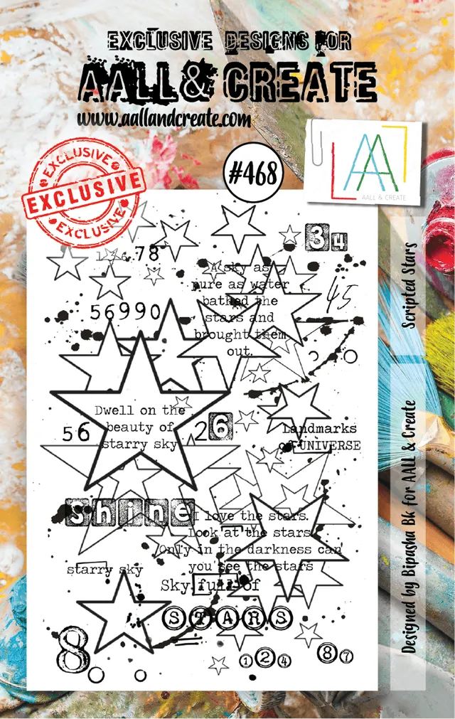 Aall and Create 468 Scripted Stars stempelsett A7 stjerner
