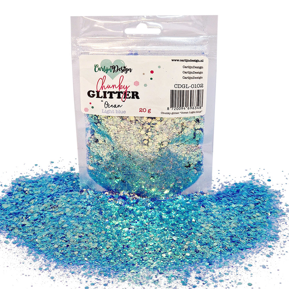 CarlijnDesign CDGL-0037 chunky glitter 20 g rosa stjerner