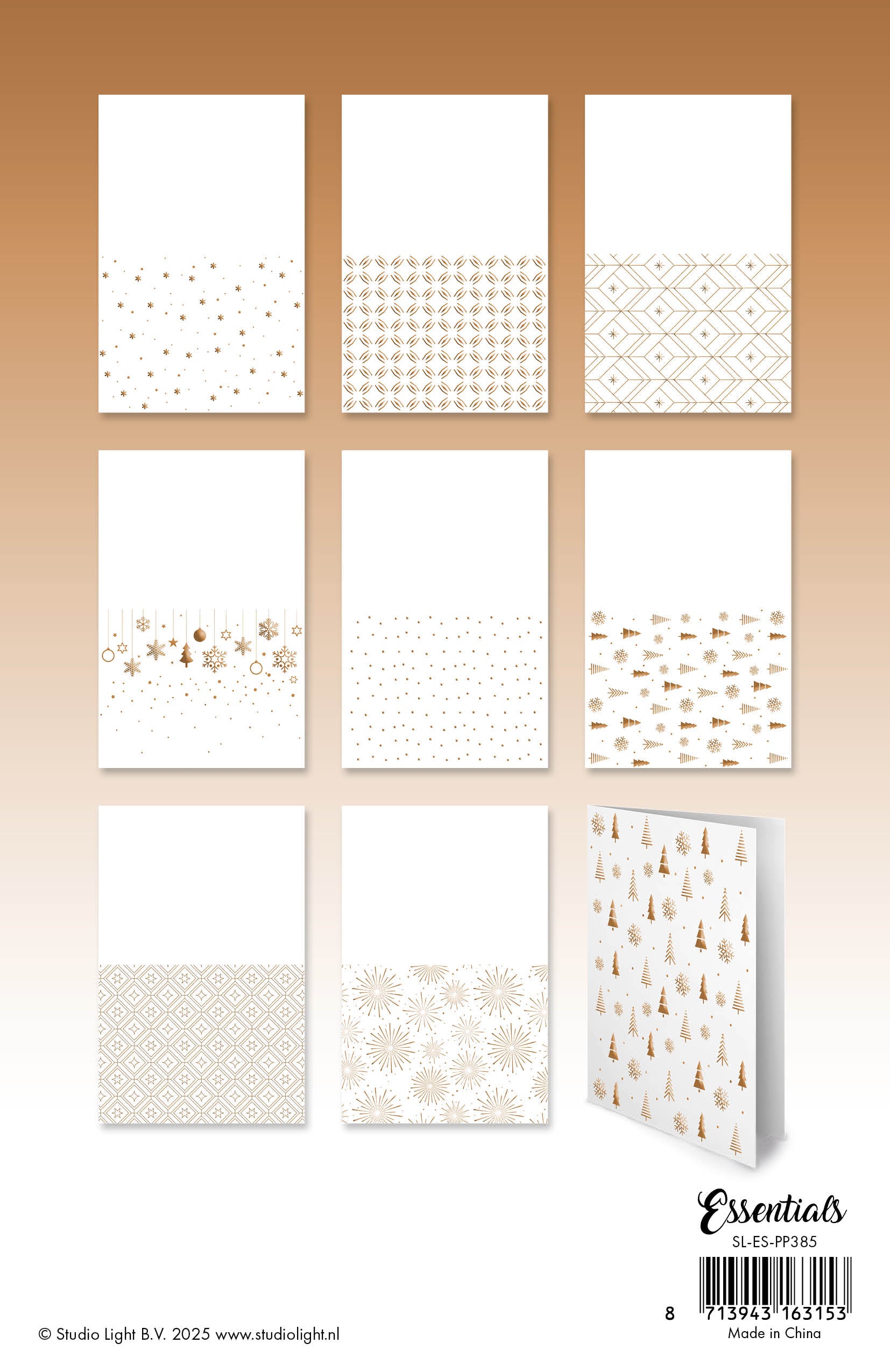 Studio Light Essentials Bronze patterns foliekort 24 ark bronse