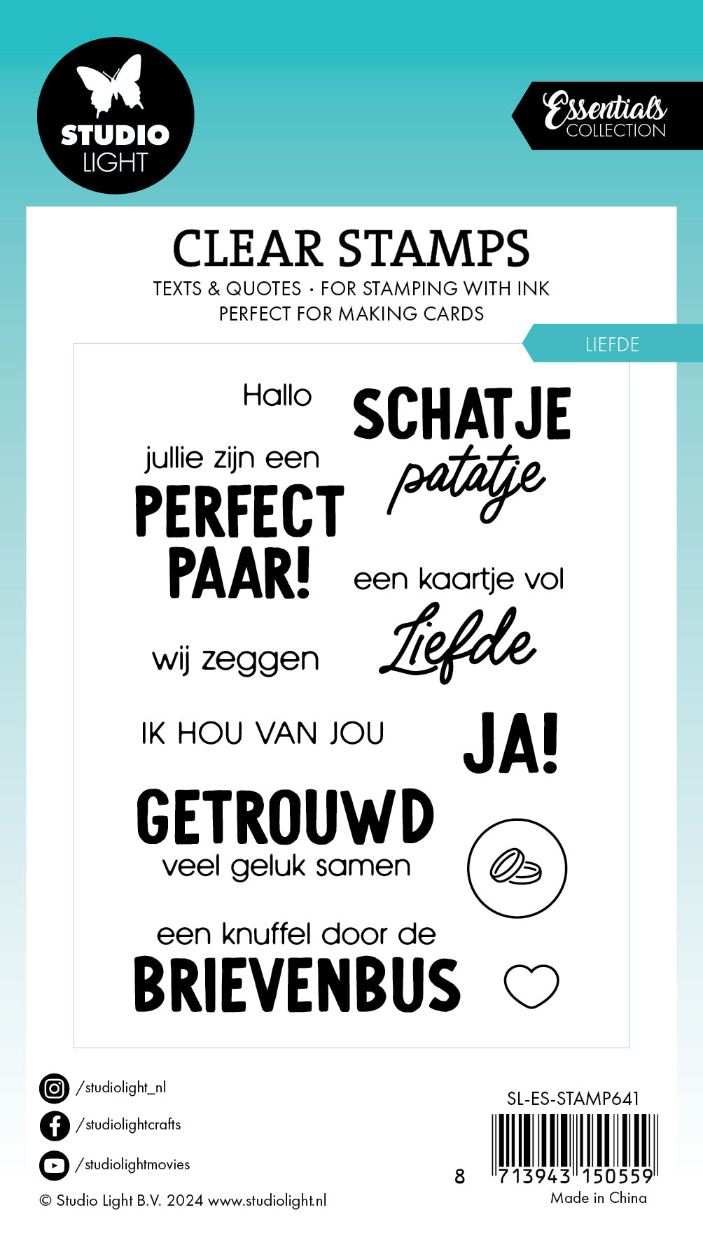 Studio Light Essentials Liefde stempel klar 74x105 mm
