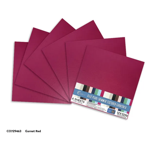 Couture Creations Garnet Red kartong 12x12 6 ark perlemor