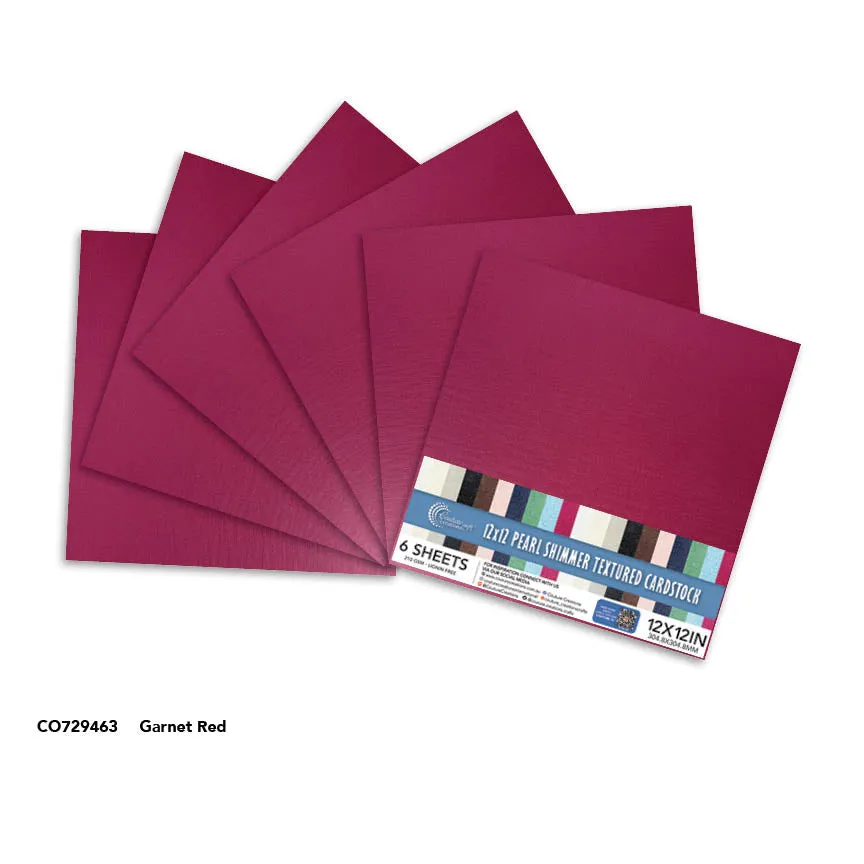 Couture Creations Garnet Red kartong 12x12 6 ark perlemor